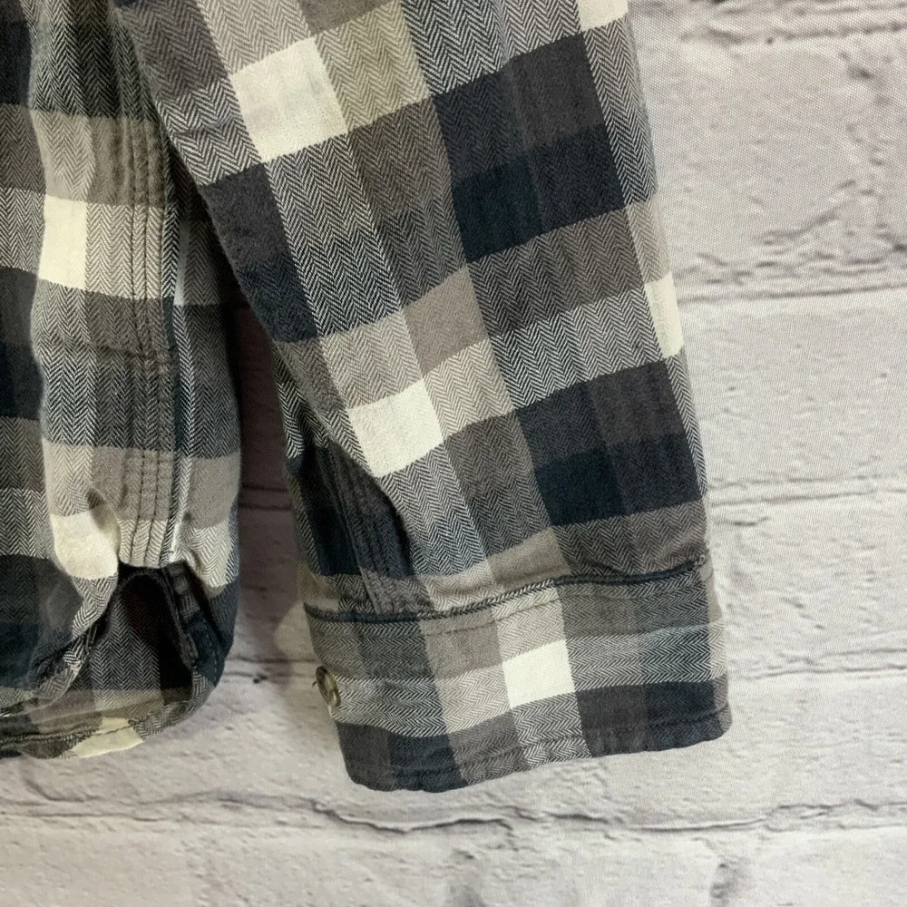 The North Face Button Down Shirt Mens Sz S Black‎ White Plaid